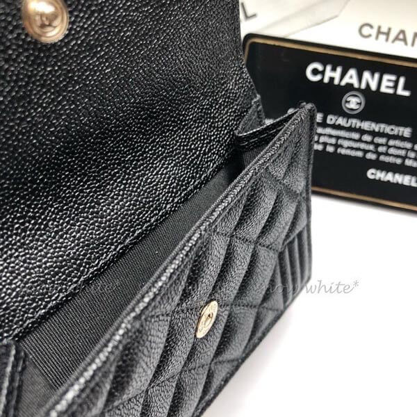限定光沢黒 シャネル財布コピー キャビアxG金具 ナノウォレット BOY シャネル A84432