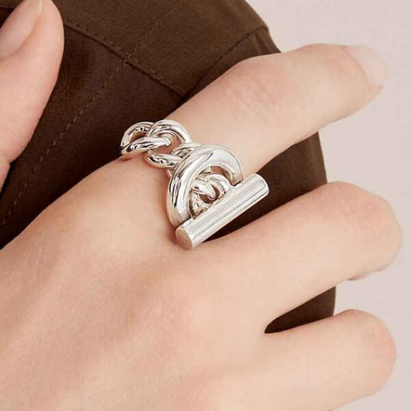 大人気！エルメス リング 指輪 マルジェラ チェーン  GM シルバー 925/1000 20051308