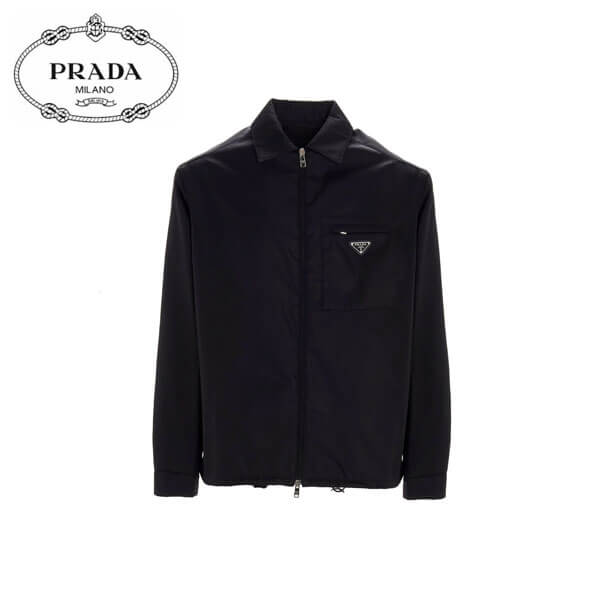 【プラダ/プラダ】プラダロゴナイロンジャケット メンズ ブラックSC510MS2021WQ8F0002