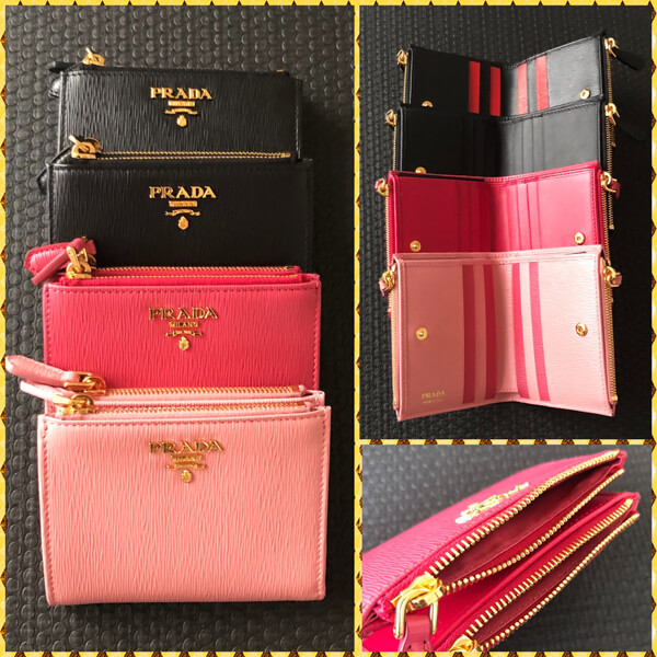 プラダ 偽物Vitello Move 1ML024 2つ折りコンパクト財布 国内発送