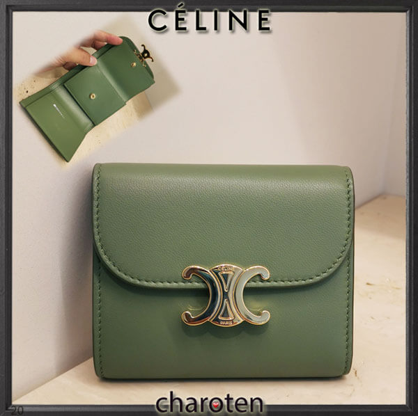 セリーヌスーパーコピー小さめバッグに☆トリオンフ♪3つ折り財布381BR9