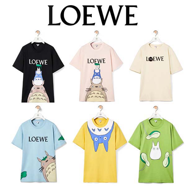 ロエベ トトロ tシャツ コピー ロエベ×となりのコラボ コットン  21030514 白