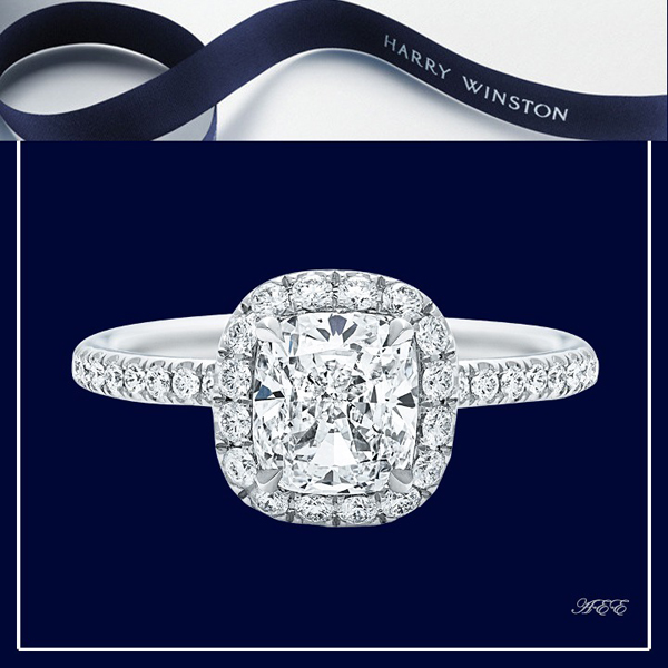 ハリーウィンストン [クッションカット・マイクロパヴェ・リング] 21040711