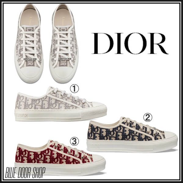 新作入荷【ディオール】偽物 WALKNディオール スニーカー キャンバス 3色 ロゴ KCK211OBE_S56B
