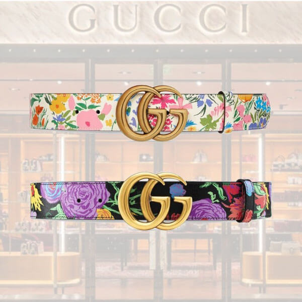 グッチxケンスコット スーパーコピー GGマーモント シャイニーバックル ベルト 21040811