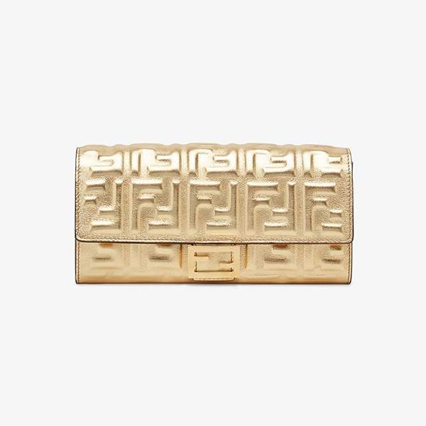 フェンディ レザーウォレット  コピー/ ゴールド シルバー 8M0251AAF2F171Q