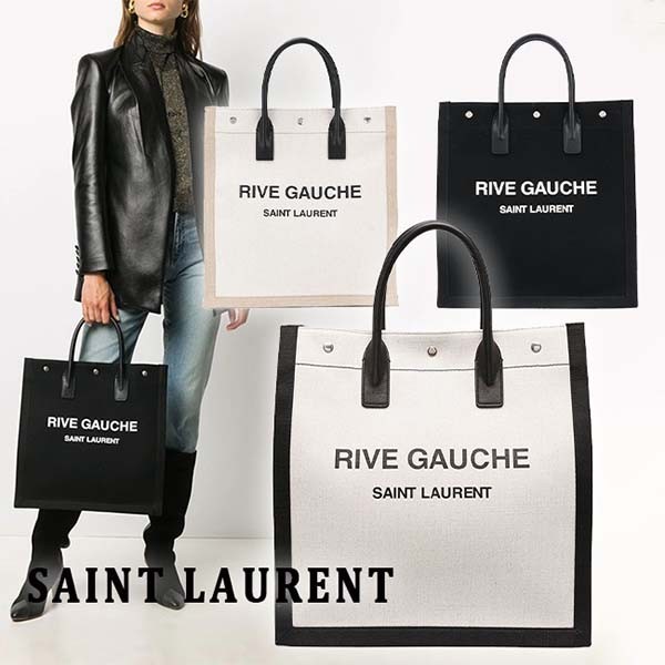 ☆超人気☆【サンローラン トートバッグ 偽物】RIVE GAUCHE コットン/リネン ノエ ユニセックス トートバッグ  容量大!! 6316829J52E9280