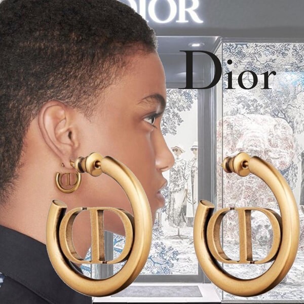 新作◆ディオール ピアス 偽物◆CDロゴ アンティーク 30 MONTAIGNE フープピアス 21061101