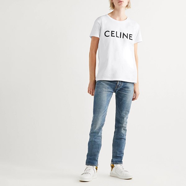 ★超人気 セリーヌ tシャツ 激安 偽物 クルーネック ロゴTシャツ  2色 2X308916G.38A