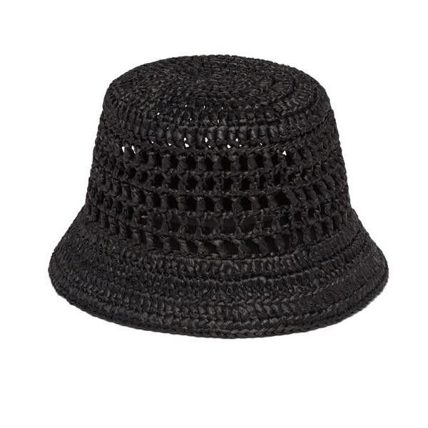 本田翼 着用☆プラダ ハット 偽物☆ラフィア バケットハット 1HC137_2A2T