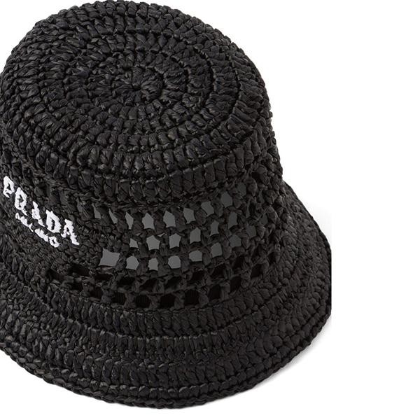 本田翼 着用☆プラダ ハット 偽物☆ラフィア バケットハット 1HC137_2A2T