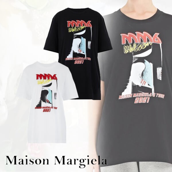 入手困難【マルジェラ Tシャツ コピー】レトロなマルジェラ6ツアープリント Tシャツ S52GC0211S23955100