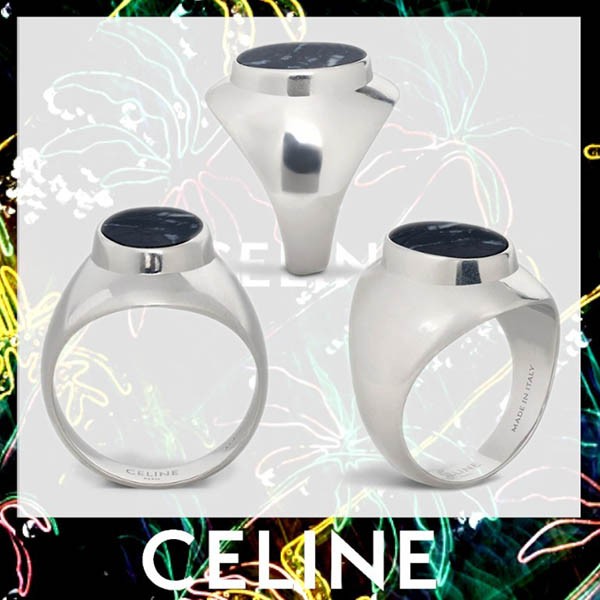 セリーヌ シルバー 指輪 コピー★ヘリテージ オーバルリング 46R296SMA.38MM