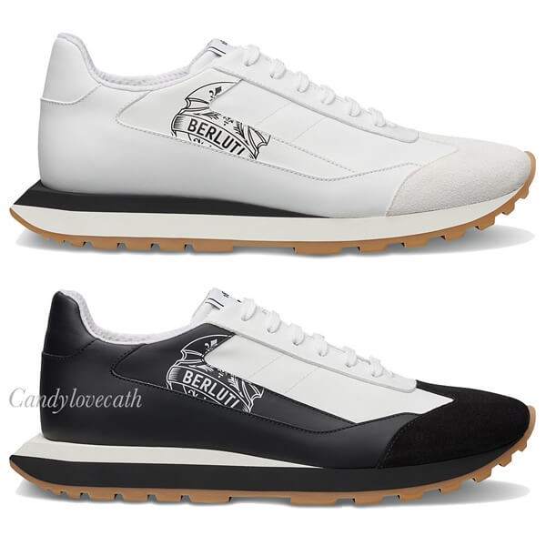 ベルルッティ スニーカー 偽物★グラフィックレザー&スエード&ナイロン スニーカーS5544-C35