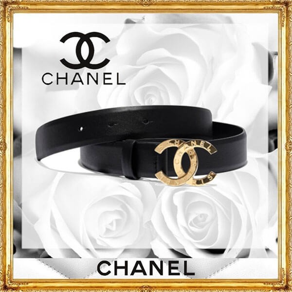 シャネル ベルト 偽物☆大人ラグジュアリー ベルト カーフスキン ブラック AA6894B0372494305