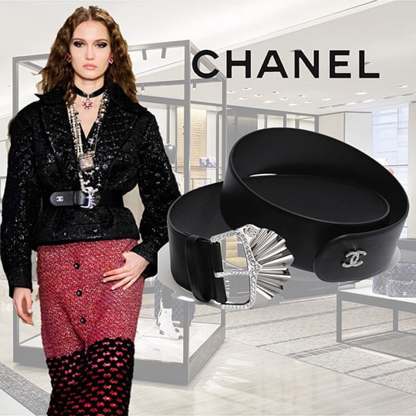 21SS★シャネル ベルト 偽物★メタルバックル レザーベルト AA750B0616394305