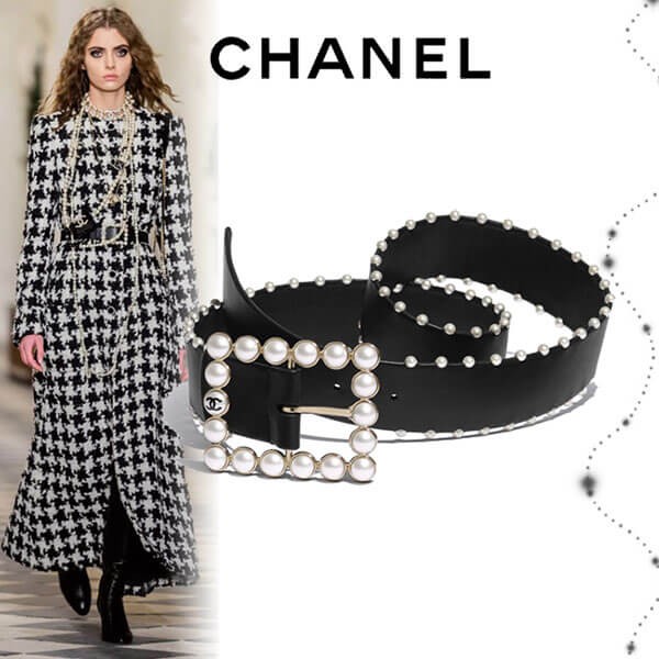 21AW シャネル ベルト コピー カーフスキン パール レジン AA7709B0611694305
