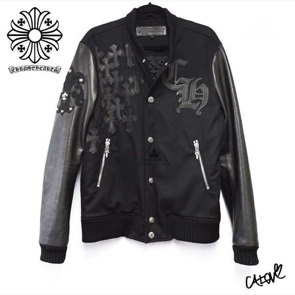 ＋クロムハーツ【レザー スリーブ ジャケット 偽物】◆ｾﾒﾀﾘｰｸﾛｽ&BSﾌﾚｱ21110808