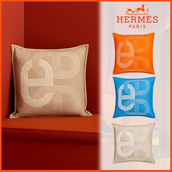 大人気！■エルメス■Circuit 24 pillow クッション メリノウール 偽物 H103300M