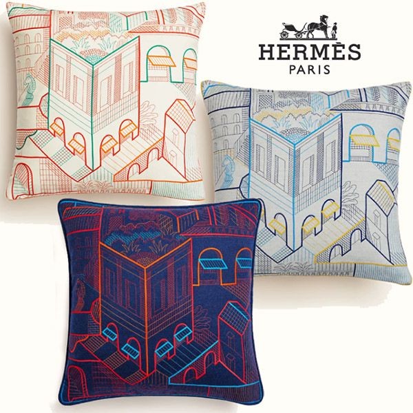 ☆Coussin Les Cavaliers☆《エルメス》カシミヤ100％クッション コピーH103346M