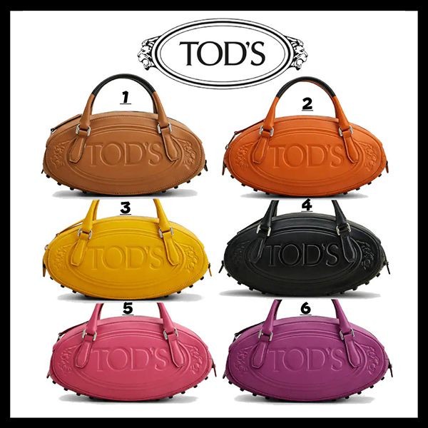 TODS☆ハンドバッグ コピー レザー エンボスロゴ ゴムパッド 2WAYXBWBOWH0100RBR1F39