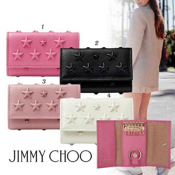 高級ブランドすぐ届くジミーチュウ 偽物 スタースタッズ カーフレザー キーケース 4色 NEPTUNEAOR