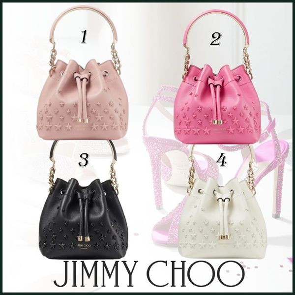 選べるお色ジミーチュウ スーパーコピー ハンドバッグ スタースタッズ レザー 4色 送料込 BONBONBUCKETSAOR