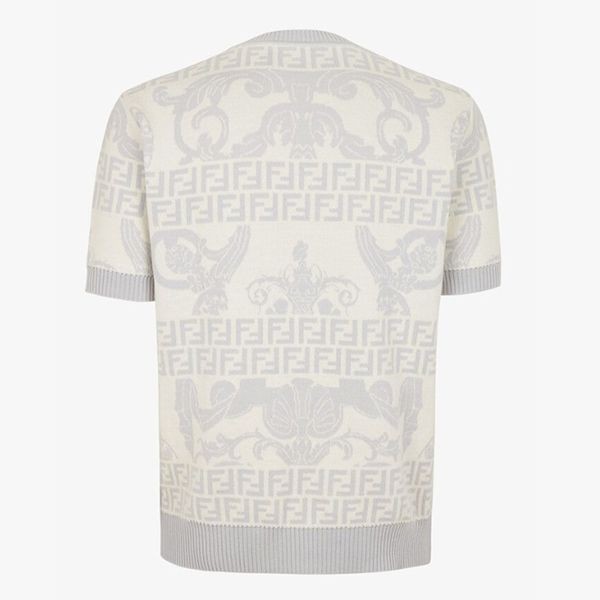 人気アイコン！即発送新作 フェンダーチェ 偽物 ホワイト ウール ニット 半袖 セーター FZX051AKFQF0U69