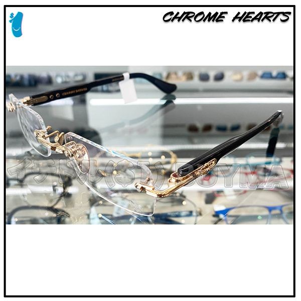 稀少クロムハーツ フローラル クロス コピー スクエア メガネ サングラス 芸能人 ch2210296