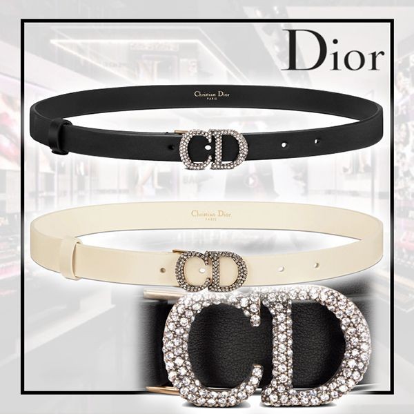 ★話題沸騰★ディオール SADDLE ベルト 20mm スムースカーフスキン&クリスタル 2色 B0333CBIO_M900