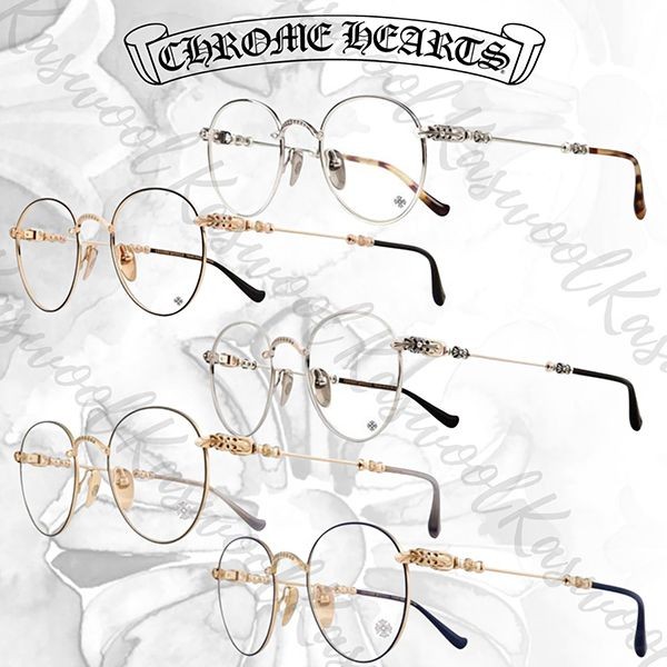 クロム ハーツ メガネ 小栗 旬 コピーBUBBA-A フローラル メガネ Chrome Hearts