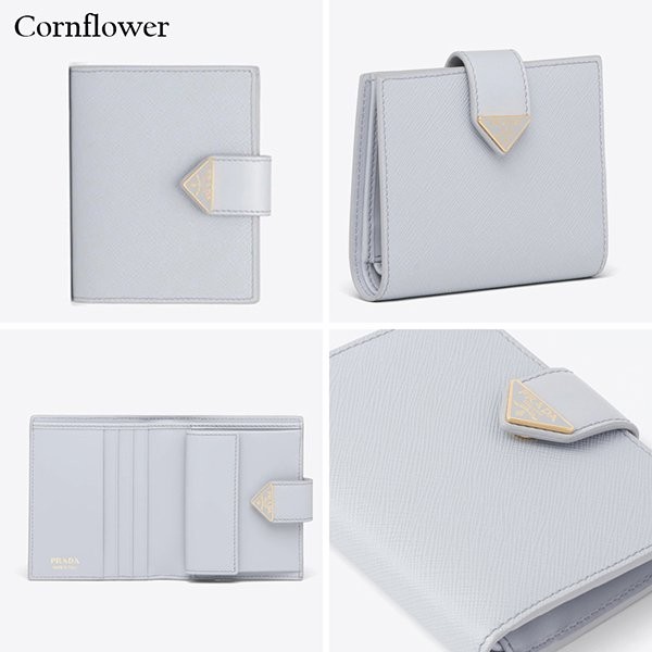【プラダ】サフィアーノ コピーxスムースレザー2つ折り財布