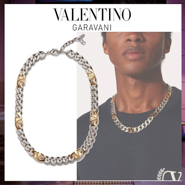 大人気!!新色ヴァレンティノ Vロゴ チェーン メタル 喜平 ネックレス コピー YJ0Q18MET_Y44