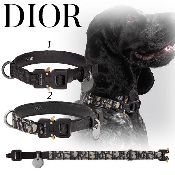 お洒落で可愛いディオール 偽物  ペットカラー オブリーク ジャカード 2色 4603RUYKY_H27E