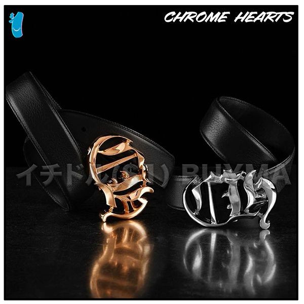 【訳あり特価】クロムハーツ CH バックル ベルト偽物 ゴールド シルバー Belt