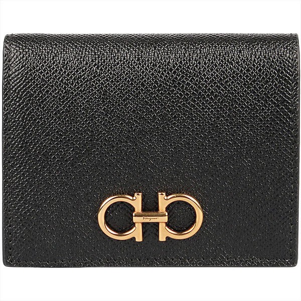 【即発】《フェラガモ 偽物》 22D780 726512 GANCINI コンパクト ウォレット