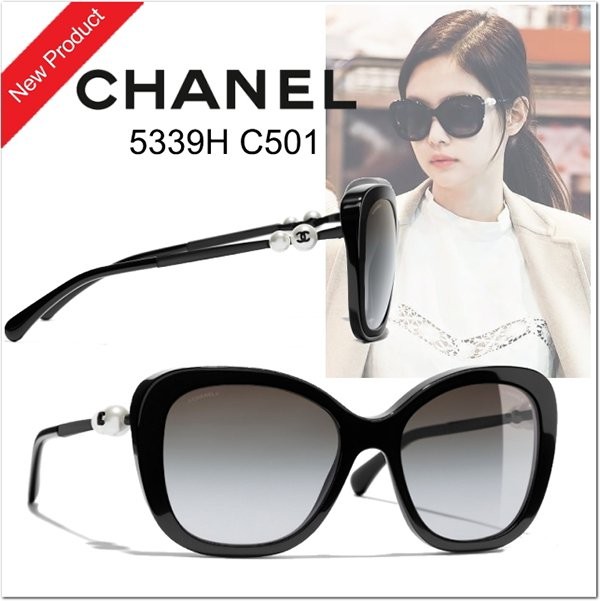 新作お早めに♡シャネル コピーダブルパールサングラス 5339H C501