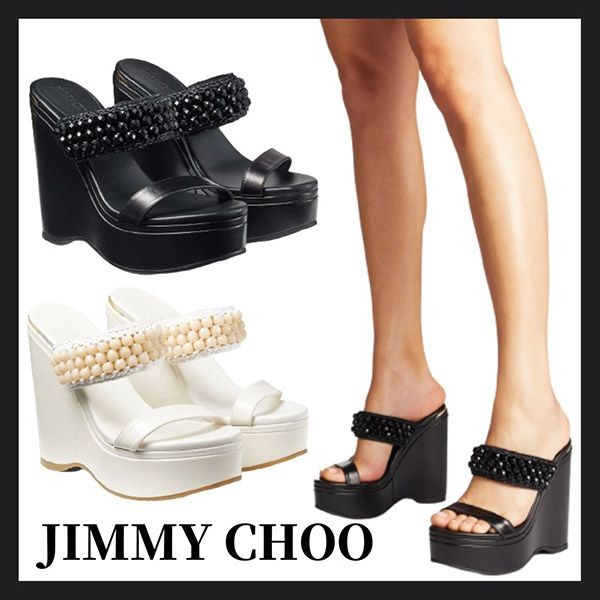 【新デザイン】ジミーチュウ コピー アムールウェッジ 130 ウェッジサンダル 2色 AMOUREWEDGE