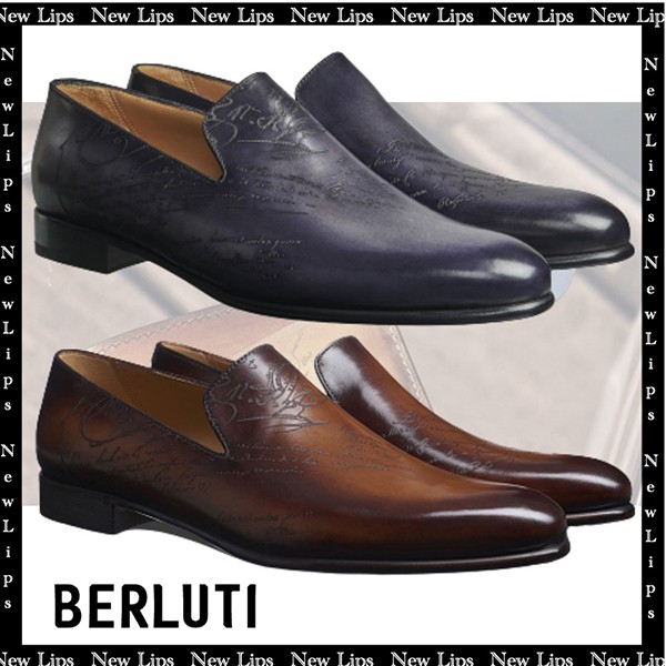 2023AW【ベルルッティ 偽物】カーシヴ ガレ レザー ローファー S4170-V2