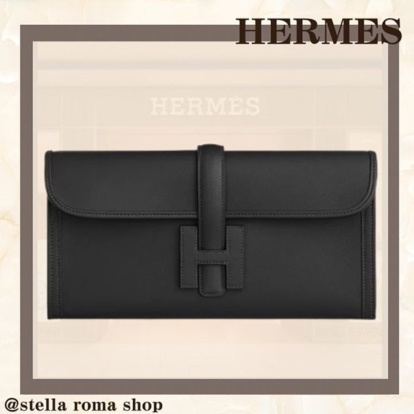 【セールで奇跡の入荷！】《ギフトに★》エルメス クラッチバッグ 偽物《ジジェ》 エラン 29 ブラック&レッド