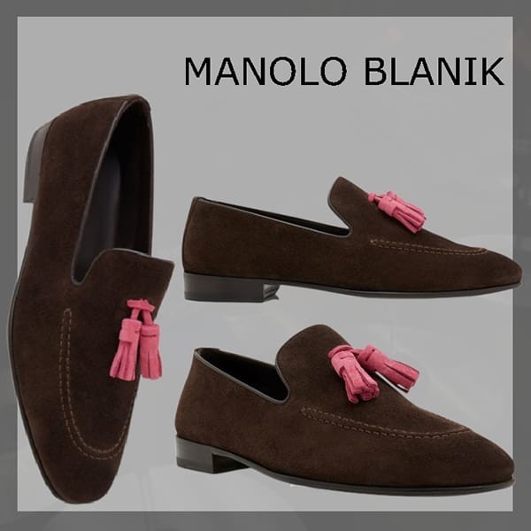 累積売上総額第１位！マノロブラニク 偽物 CHESTER スエード タッセルローファー 322-2240-0008
