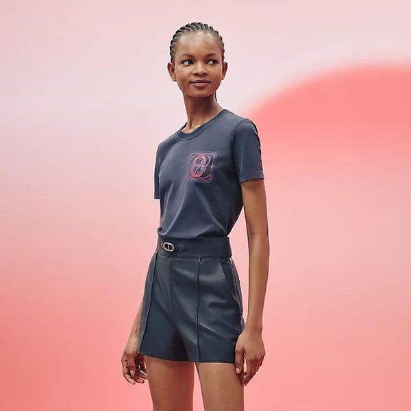 《大人気》エルメス 鐙の幻想 Canoe プリント マイクロ Tシャツ 偽物 H3E4625D