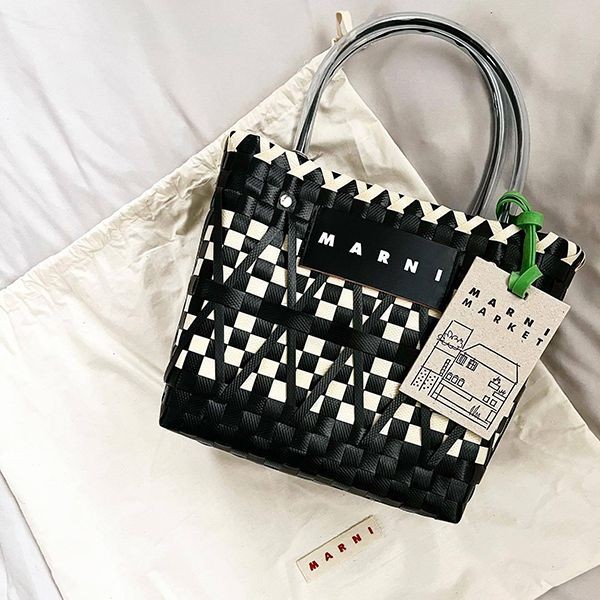 可愛い【マルニ FLOWER CAFE】ステンシルバッグ 偽物 / スクランブルバッグ3色