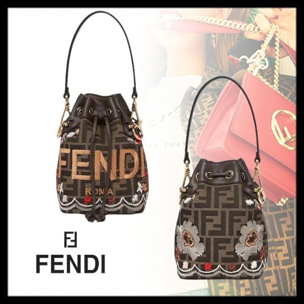 高級感溢れる☆フェンディ 偽物 モン トレゾール ファブリック バッグ 刺繍 8BS010AQ1BF1MB3