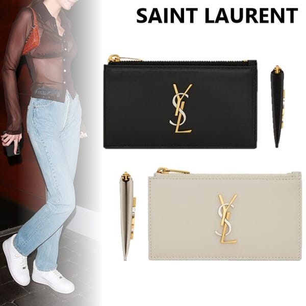 サンローラン 偽物 フラグメント ジップ カードケース 2色 611558AAB4K1025