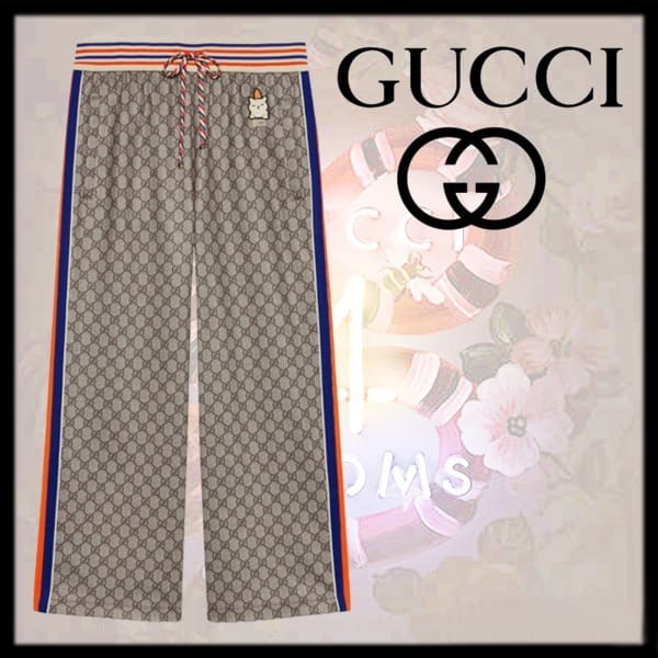 グッチ パッチ付き gg プリント ジャージー パンツ 偽物 735087 xjfbx2102