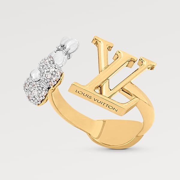 ルイヴィトン リング 偽物 LV グラム 指輪 ゴールド M1093M