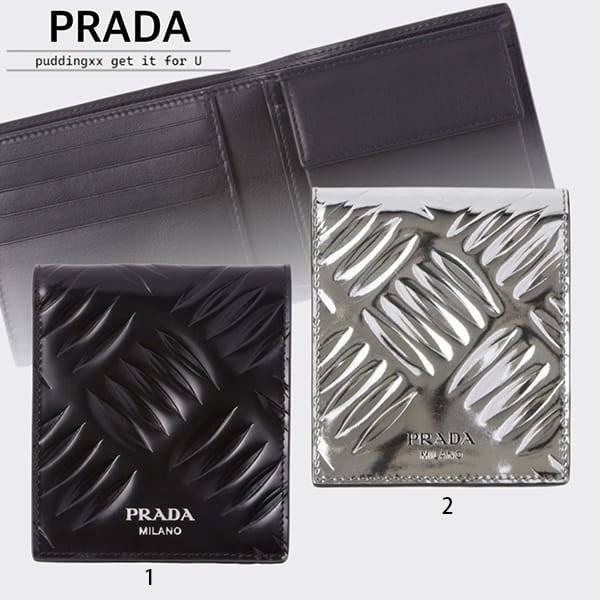 大人気定番プラダ 偽物 ブラッシュドレザー 財布 二つ折り ロゴ入り 2色 2MO7382CNU