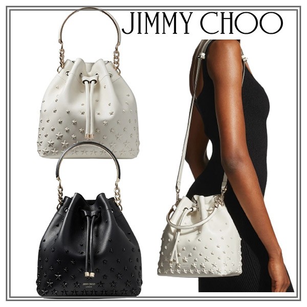 追跡付ジミーチュウ レザーボンボンバケットバッグ 偽物 BONBONBUCKETSAOR