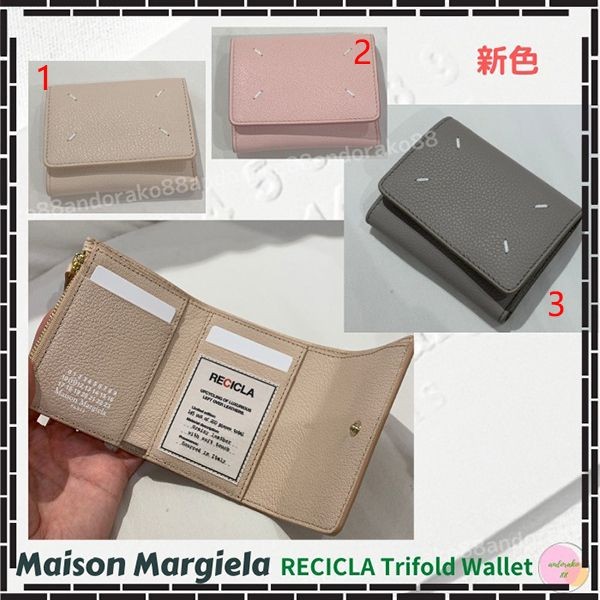 大人気定番メゾンマルジェラ★"RECICLA" 三つ折り財布 コピー４ステッチSA3UI0010
